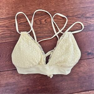 Yellow Lace Bikini Top Size Small